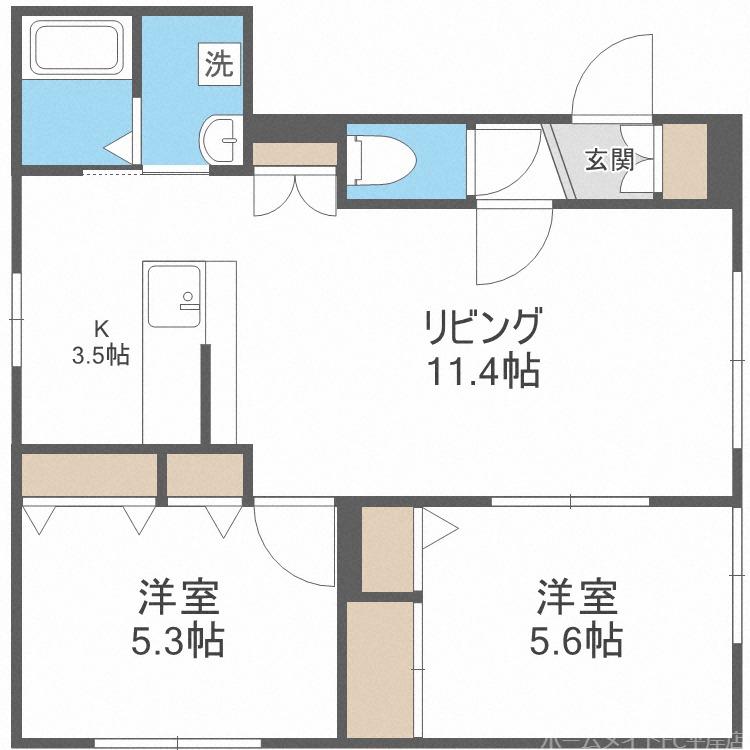 ガーデンハウス南平岸(2LDK/4階)の間取り写真
