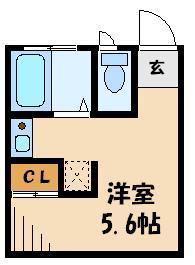 ルティレ浦和 旧プリティーハイツ(ワンルーム/1階)の間取り写真