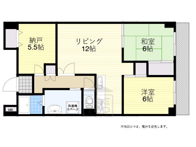 ヴァンベール向丘(3LDK/4階)の間取り写真