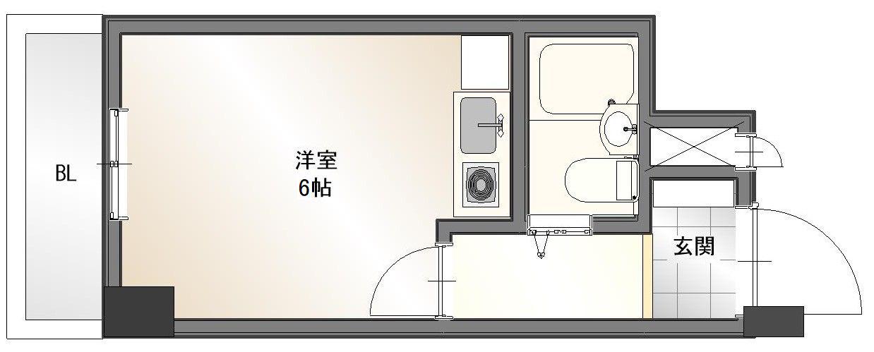 スぺリオン伏見(ワンルーム/4階)の間取り写真