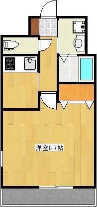 クロノス29新町(1K/10階)の間取り写真