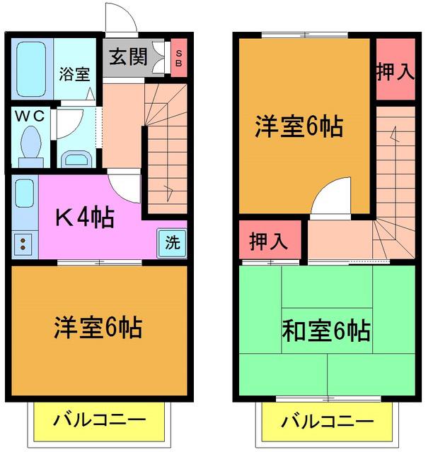 ハイクレスト大野(3K/1階)の間取り写真
