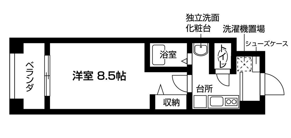 ウイステリア神宮西(1K/5階)の間取り写真