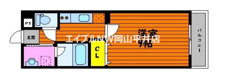 ゲパール高島駅前(1K/1階)の間取り写真