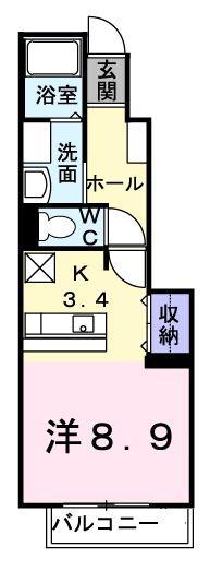BREEZE(ワンルーム/1階)の間取り写真