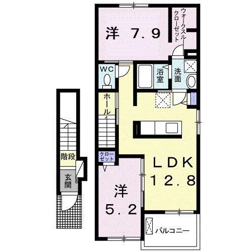 プランドールII(2LDK/2階)の間取り写真