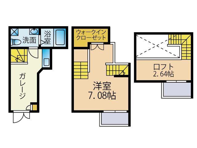 ガレット空港前(1SK/1階)の間取り写真