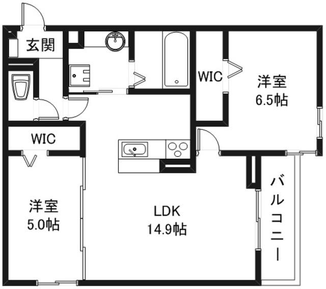 VANT CLAIR(2LDK/3階)の間取り写真