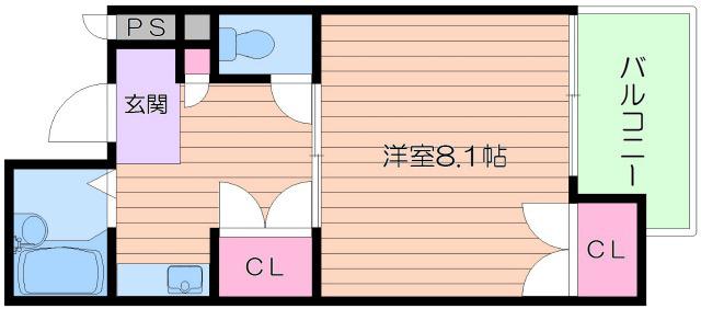 メロディーハイム美章園(1K/5階)の間取り写真