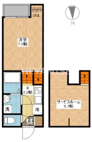 CASA.VIK(1SK/1階)の間取り写真