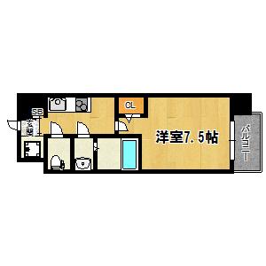 リッツ加島(1K/9階)の間取り写真