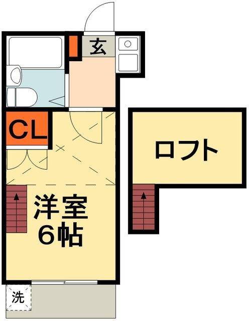 クレールメゾン高根台(1K/2階)の間取り写真