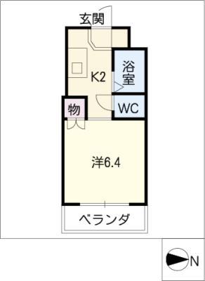 パークサイド江向(1K/1階)の間取り写真
