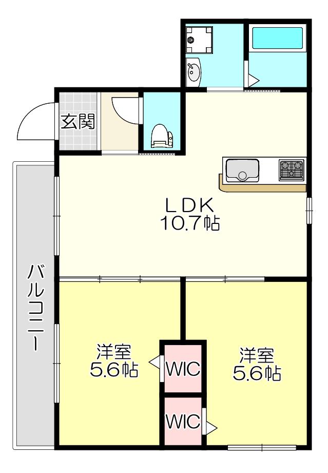 PEACEFOREST(2LDK/1階)の間取り写真