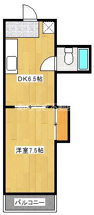 グリーンハイツオオバ(1DK/1階)の間取り写真