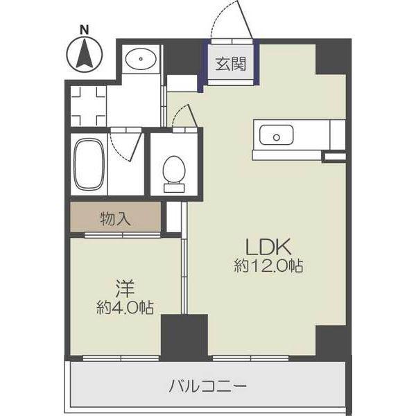 ヴィラコントゥール(1LDK/5階)の間取り写真