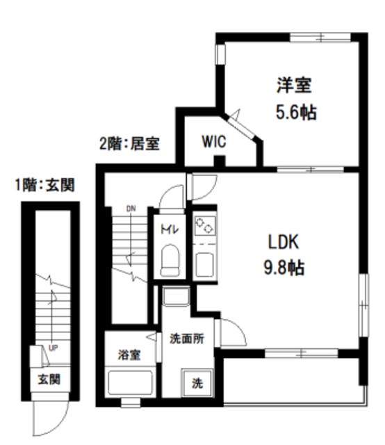 SAURUSU KOMAGOME(1LDK/2階)の間取り写真