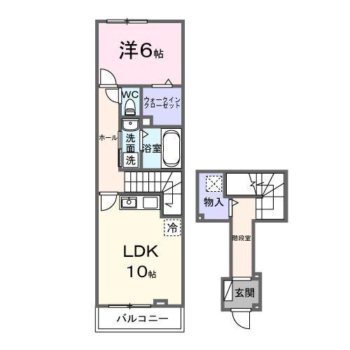 ベル エリタージュ(1LDK/2階)の間取り写真