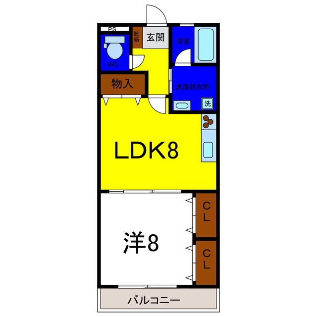 パークサイドリキーナ(1LDK/2階)の間取り写真