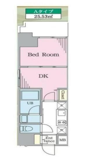 リージア門前仲町(1DK/6階)の間取り写真