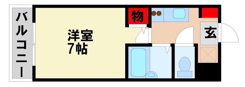 ラオム21(1K/2階)の間取り写真