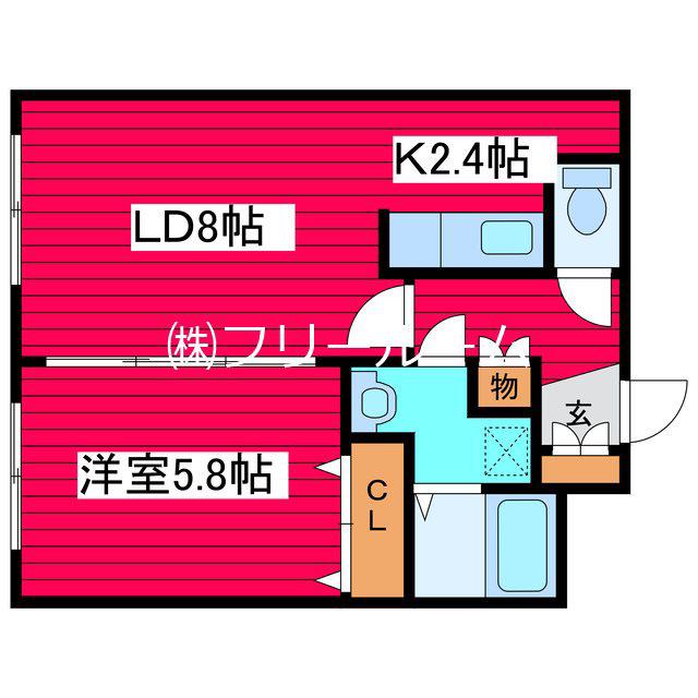 ノースパレス福住参番館(1LDK/4階)の間取り写真