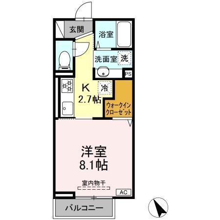 フェリックス常盤台(1K/1階)の間取り写真