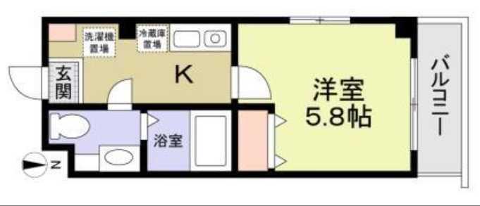 ポッドクレストI(1K/2階)の間取り写真