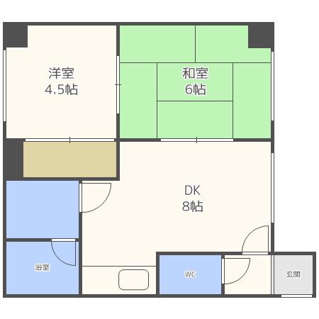 グレースN30(2LDK/2階)の間取り写真