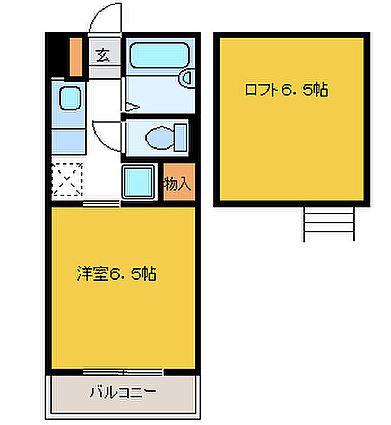 はーとらんどY(1K/2階)の間取り写真