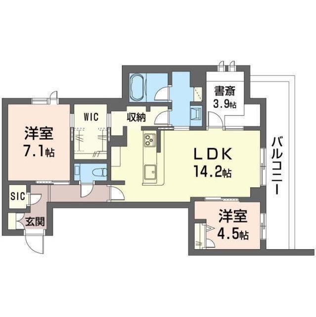 アウトリガー(2LDK/3階)の間取り写真