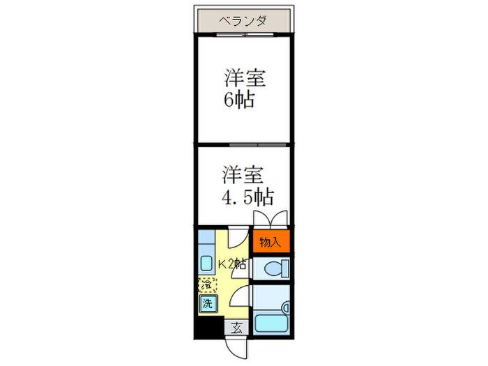 スプレール田中(2K/1階)の間取り写真