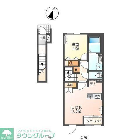 グランコート西本町(1LDK/2階)の間取り写真