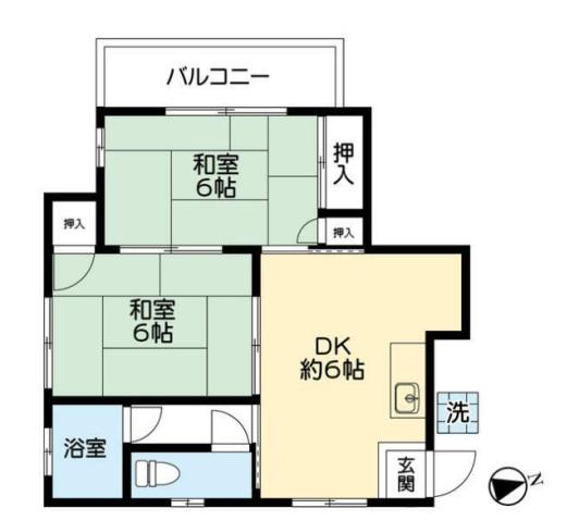 みゆきコーポ(1DK/2階)の間取り写真