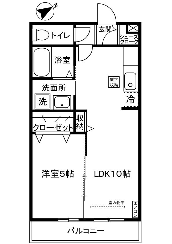 クレールフラット(1LDK/1階)の間取り写真