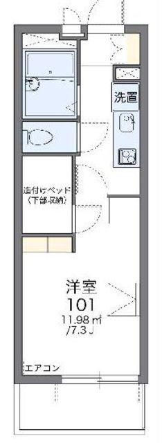 レオパレスフラワーコート(1K/3階)の間取り写真