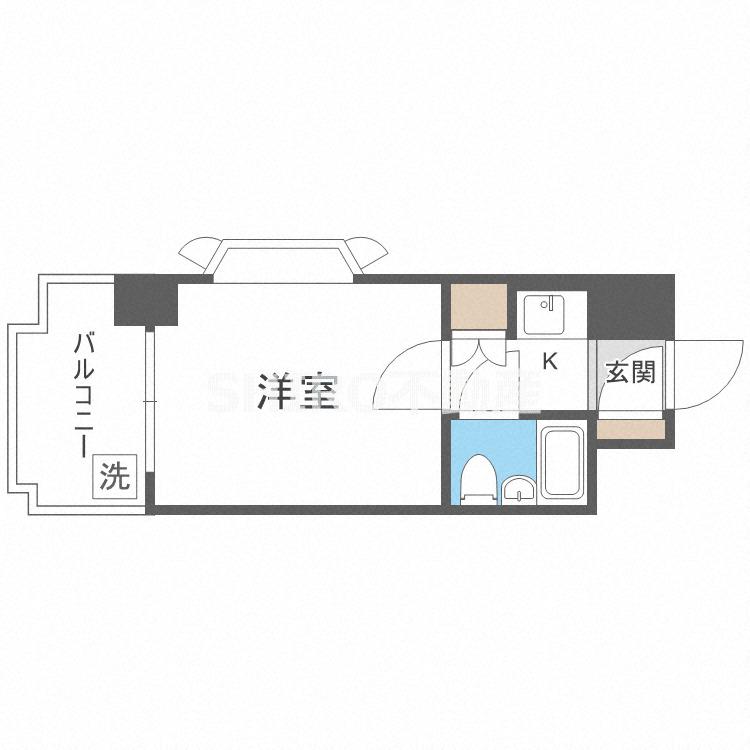 リッチハイツパークサイド(1K/2階)の間取り写真