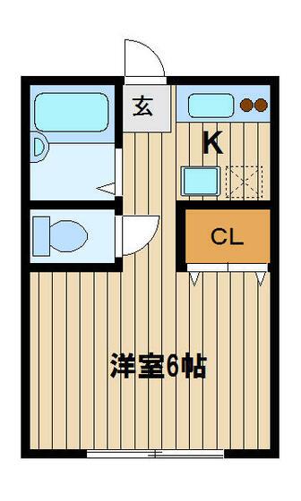 プチハイム(1K/2階)の間取り写真