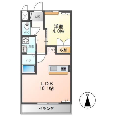 PURE STAGEII(1LDK/2階)の間取り写真