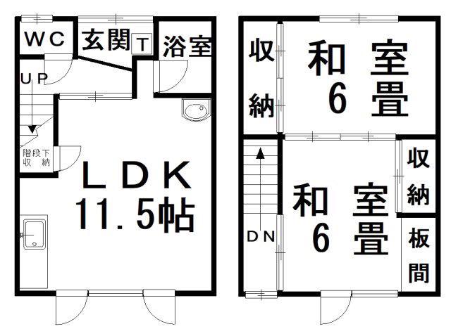 OKO2 ハウス(2LDK/1階)の間取り写真