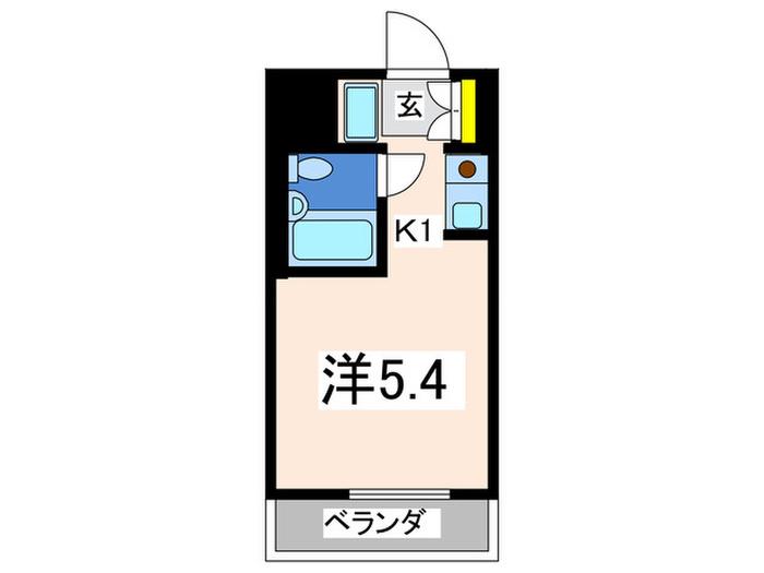 フレンドポート磯子第2(1K/2階)の間取り写真