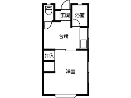 ホワイトハイツ(1K/1階)の間取り写真