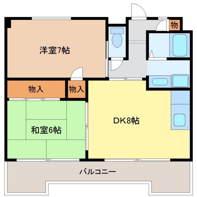 山田ビル(2DK/4階)の間取り写真