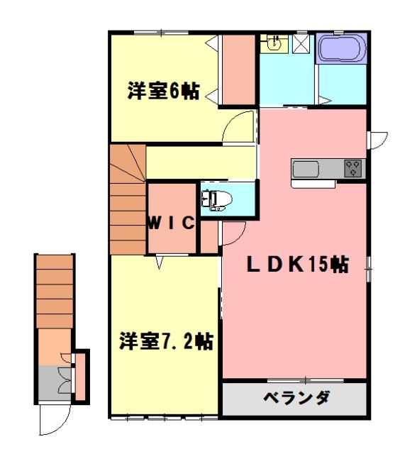 セブンス A(2LDK/2階)の間取り写真