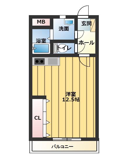 エクセランス(1K/3階)の間取り写真