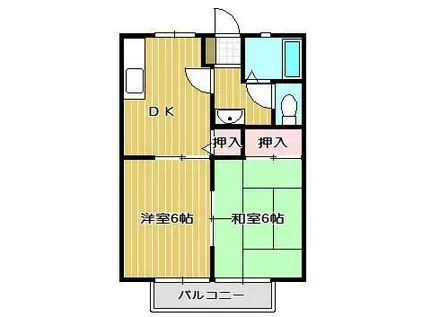ニューコーポラス香川(2DK/2階)の間取り写真