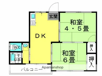 中津スターマンション(2DK/3階)の間取り写真