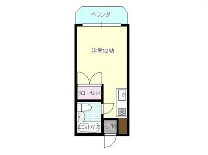 新都心マンション大興(ワンルーム/8階)の間取り写真