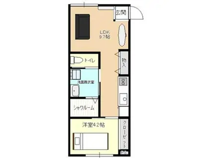 サステナ中居林(1LDK/2階)の間取り写真