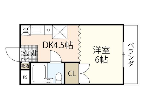 第3福助マンション(1DK/5階)の間取り写真